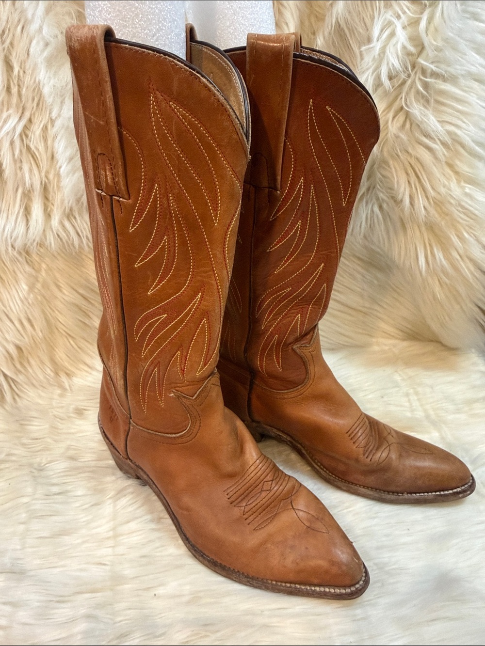 Frye Women's Brown Leather Western Heeled Boots -Size 6D